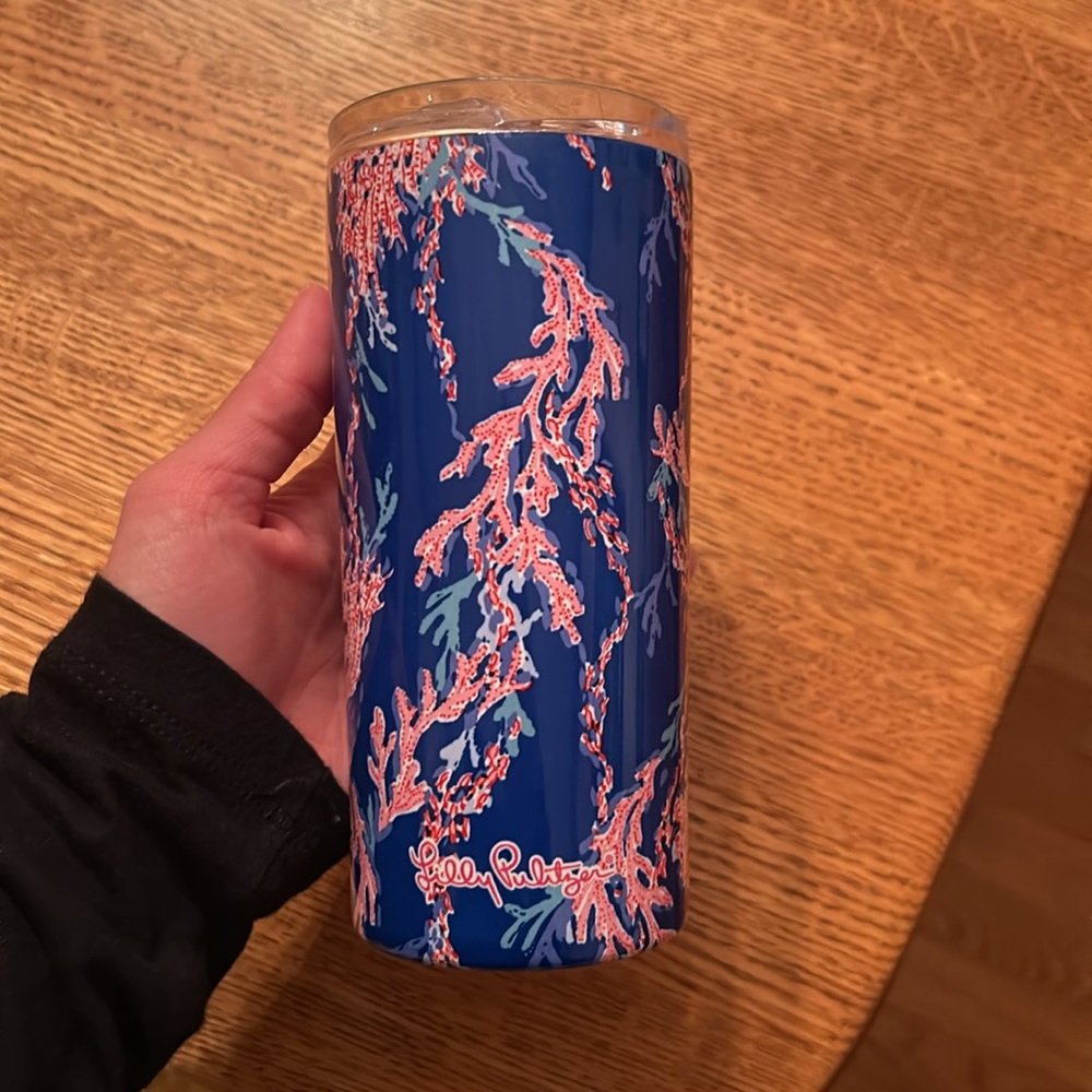 Lilly Pulitzer Navy and Coral Tumbler